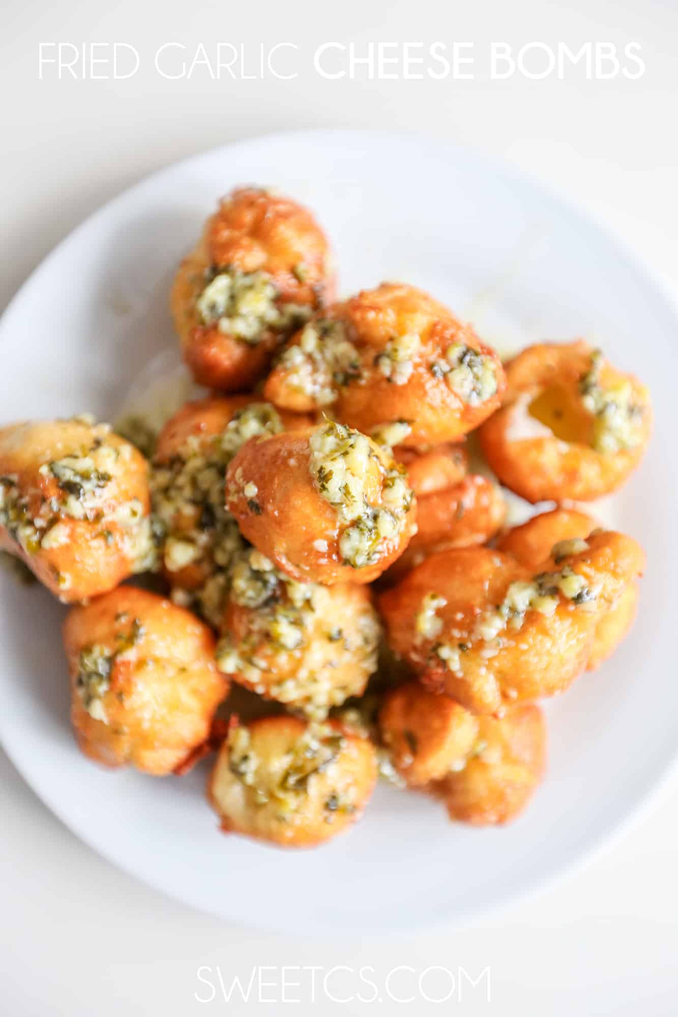 Fried garlic cheese bombs- these are so delicious and easy- awesome video showing how, too!