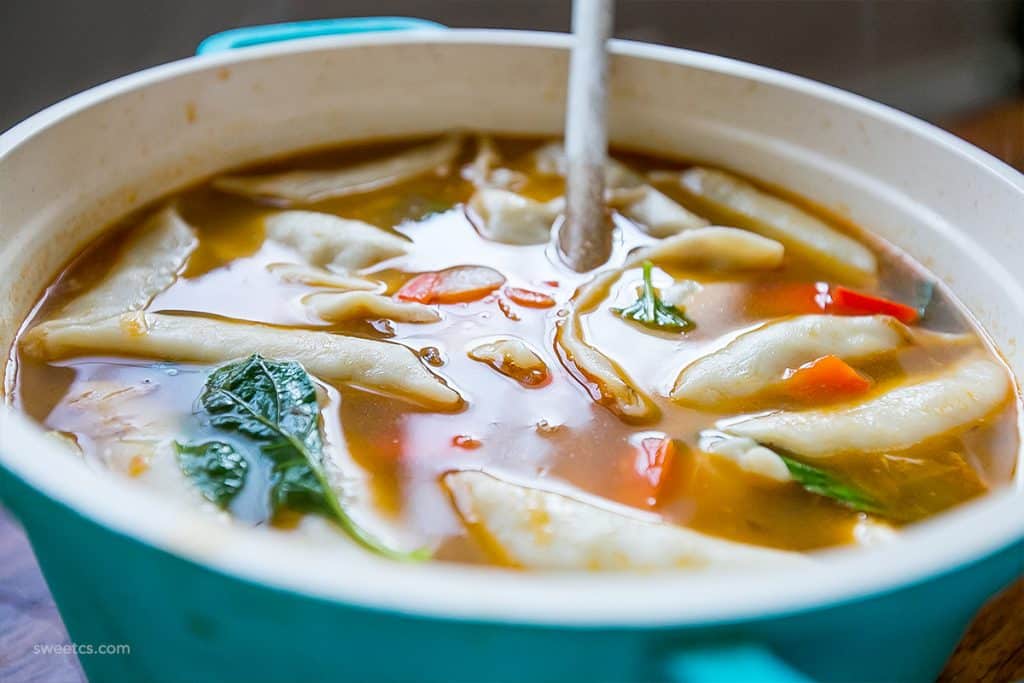 I could dive into this bowl of dumpling soup!