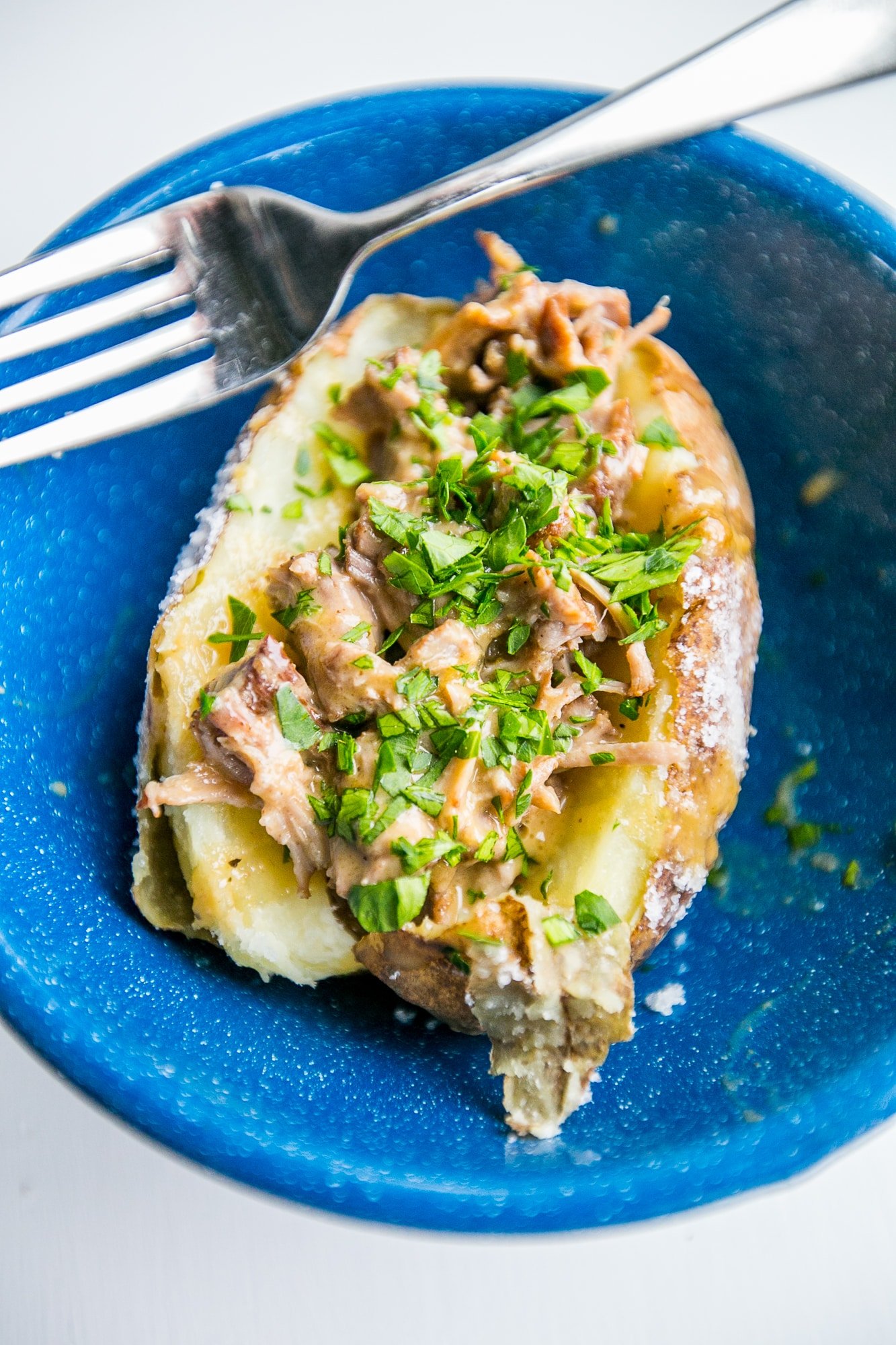 country rib stuffed potatoes white wine gravy