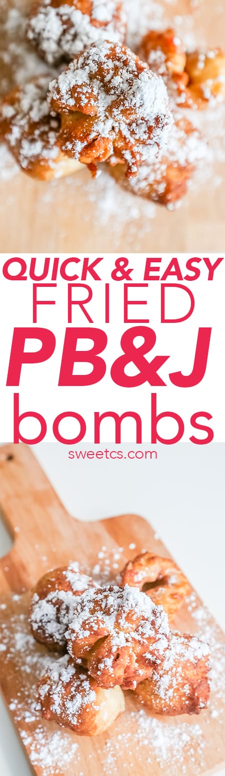 Easy fried peanut butter jelly bombs- these are so tasty and delicious!