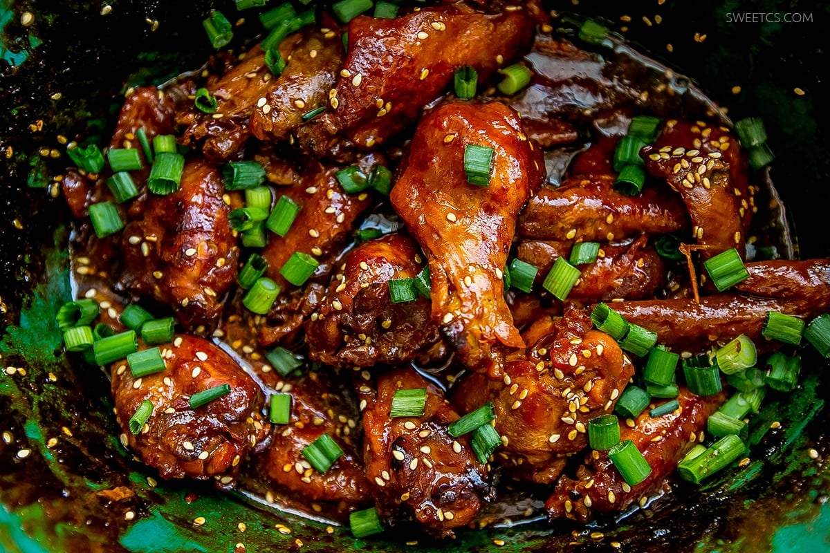 Slow Cooker Honey Soy Chicken Wings - Sweet Cs Designs