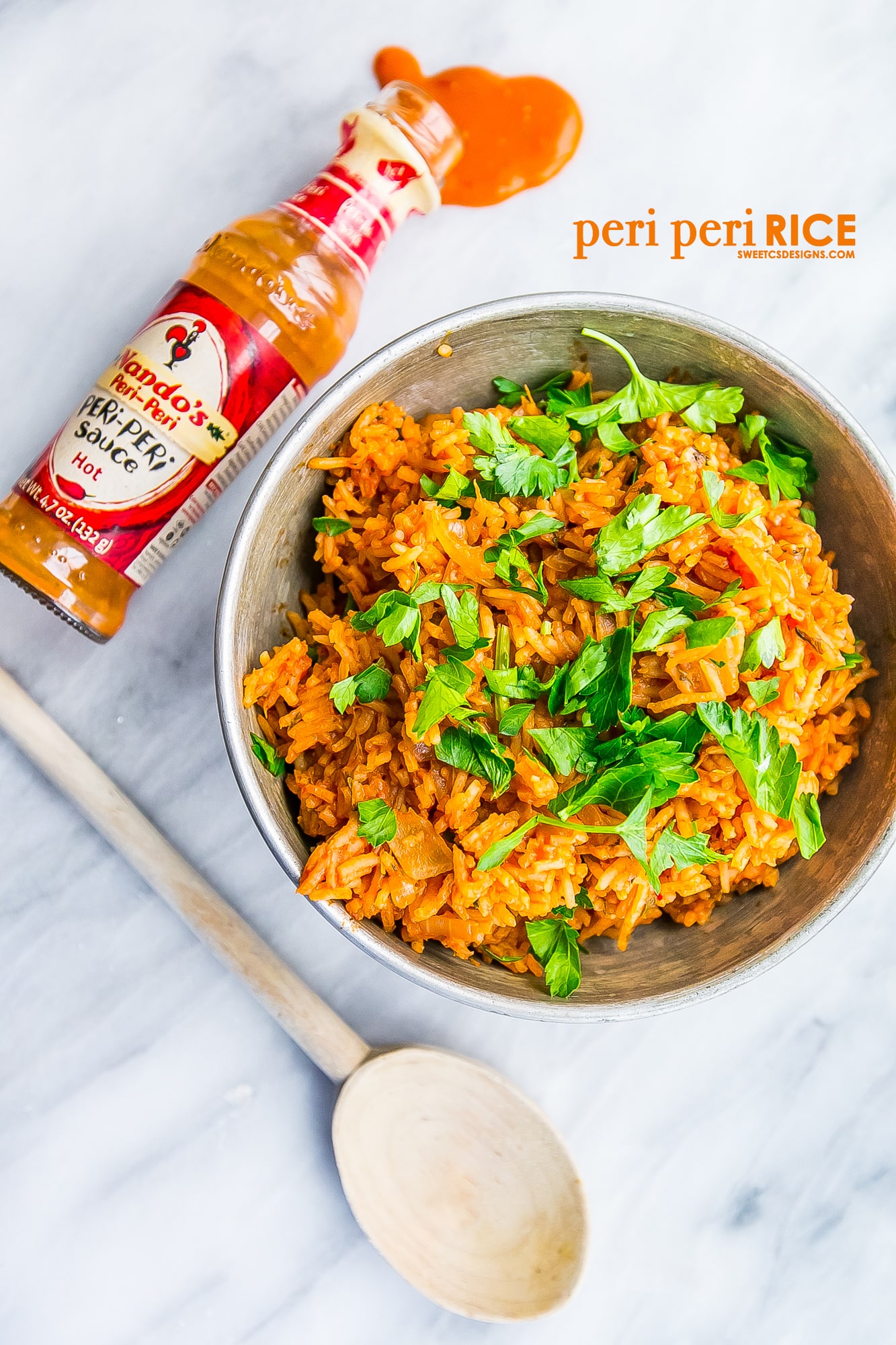 This spicy peri peri rice is so delicious- just like nandos at home!