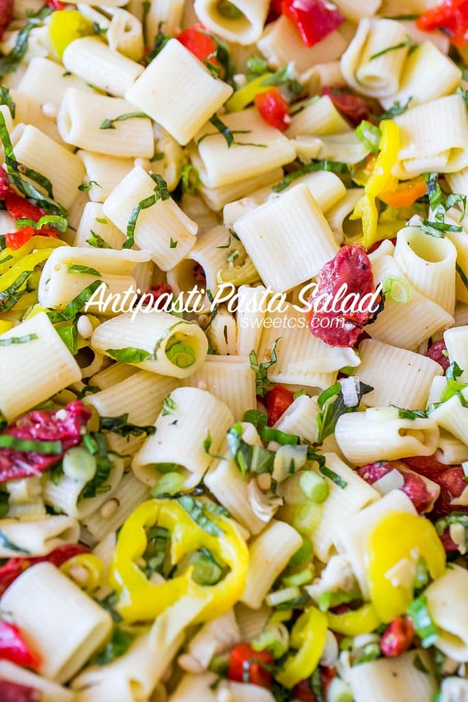 Antipasti pasta salad- so delicious and perfect for potlucks!