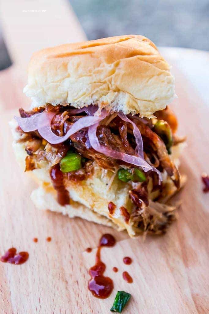The best honey soy pulled pork recipe - perfect for bahn mi, sandwiches, and tacos!