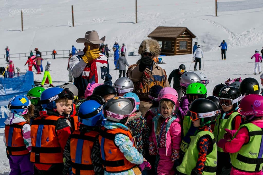 Kids ski school story hour, Beaver Creek