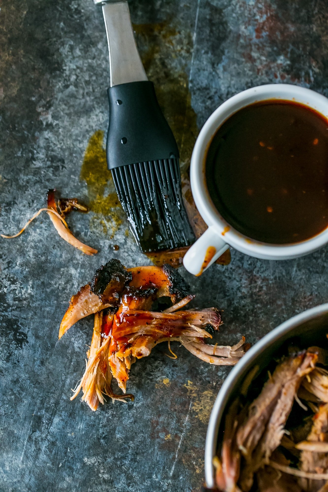 Picture of smoked pulled pork in a bowl  