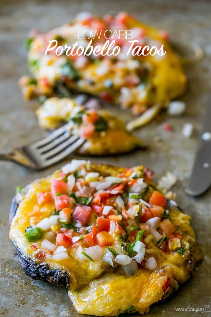 mushrooms caps with Pico and cheese on them