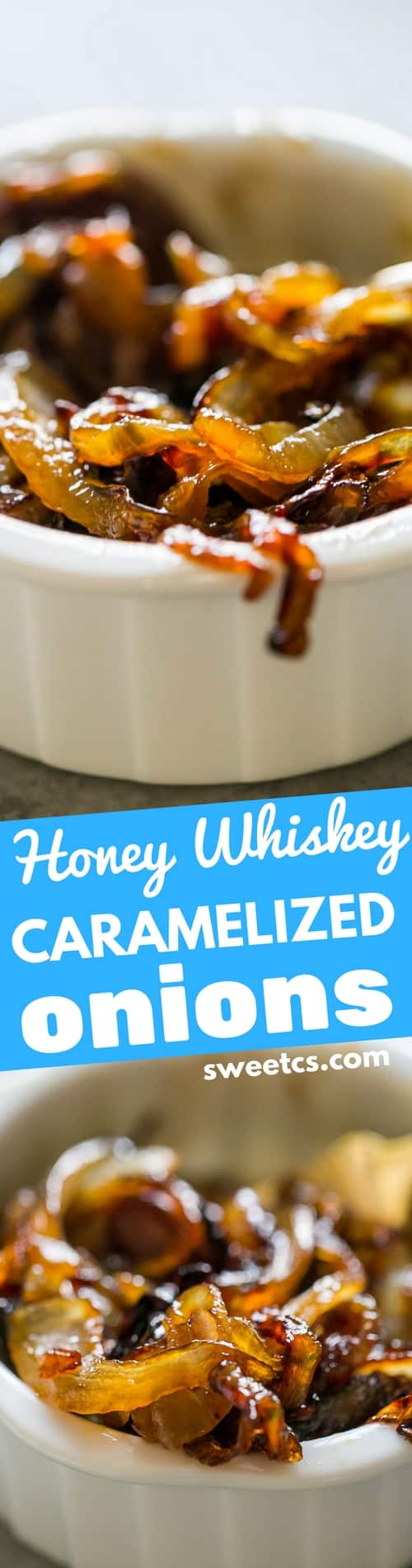 Honey Whiskey Caramelized Onions - these are my favorite on burgers!!