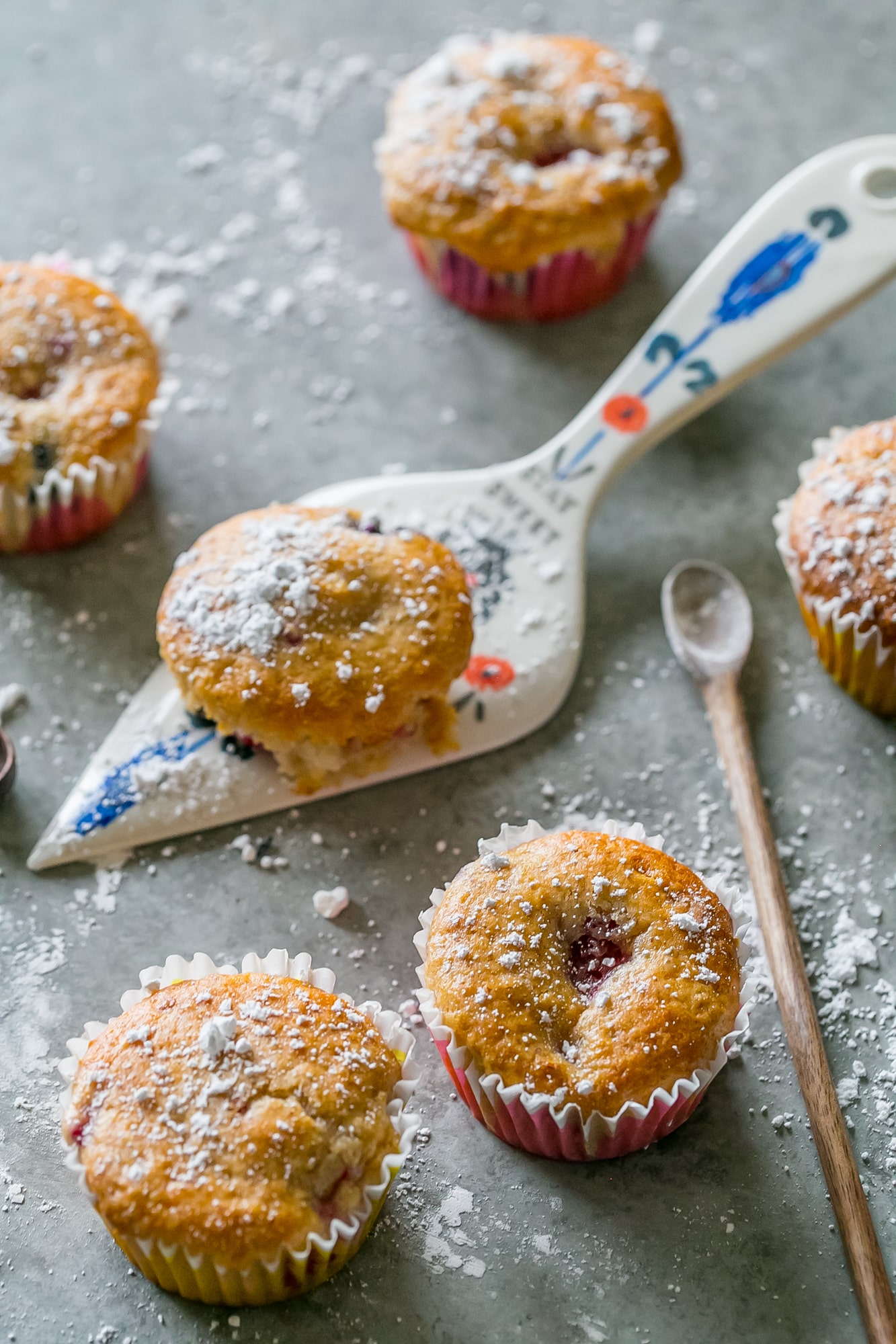 These simple muffins are made from a boxed cake mix with yogurt and fresh fruit - SO delicious! 