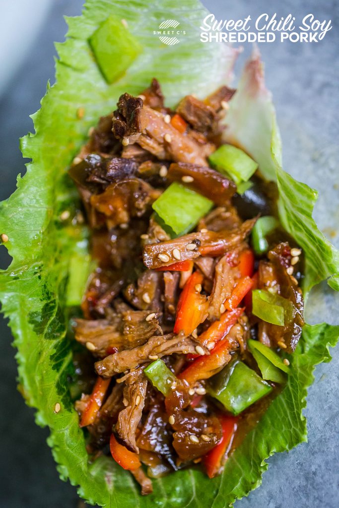 This is the most delicious recipe for sweet chili and soy shredded pork!
