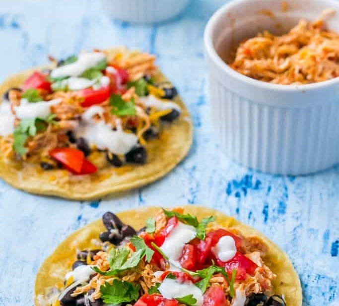 Shredded Chicken Green Chili Tacos