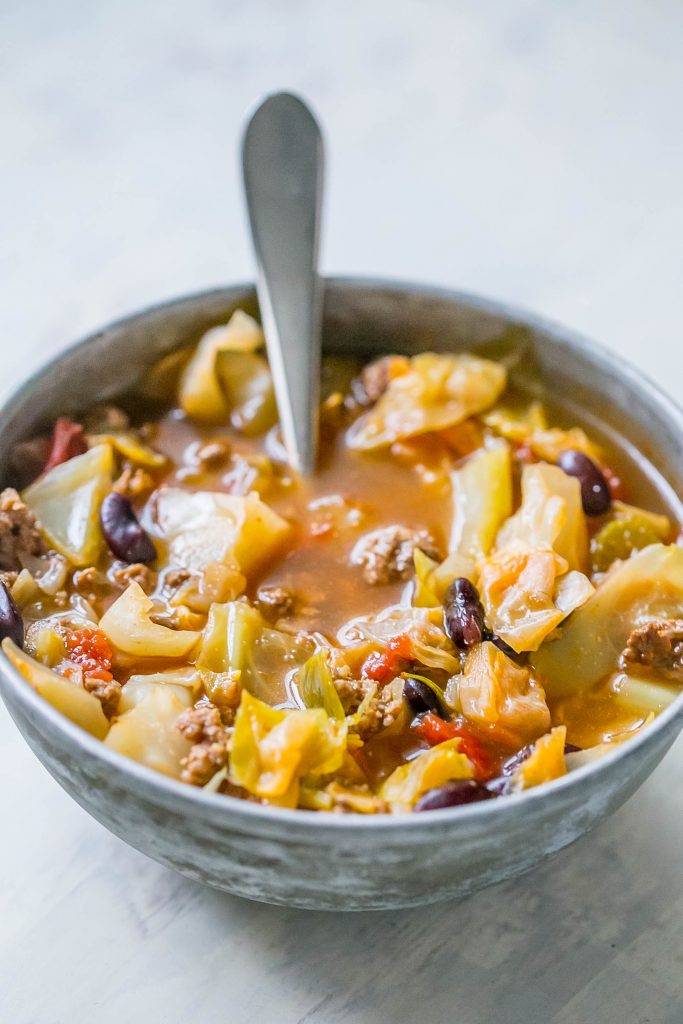 This is one of my favorite easy dinners- hamburger cabbage soup! 