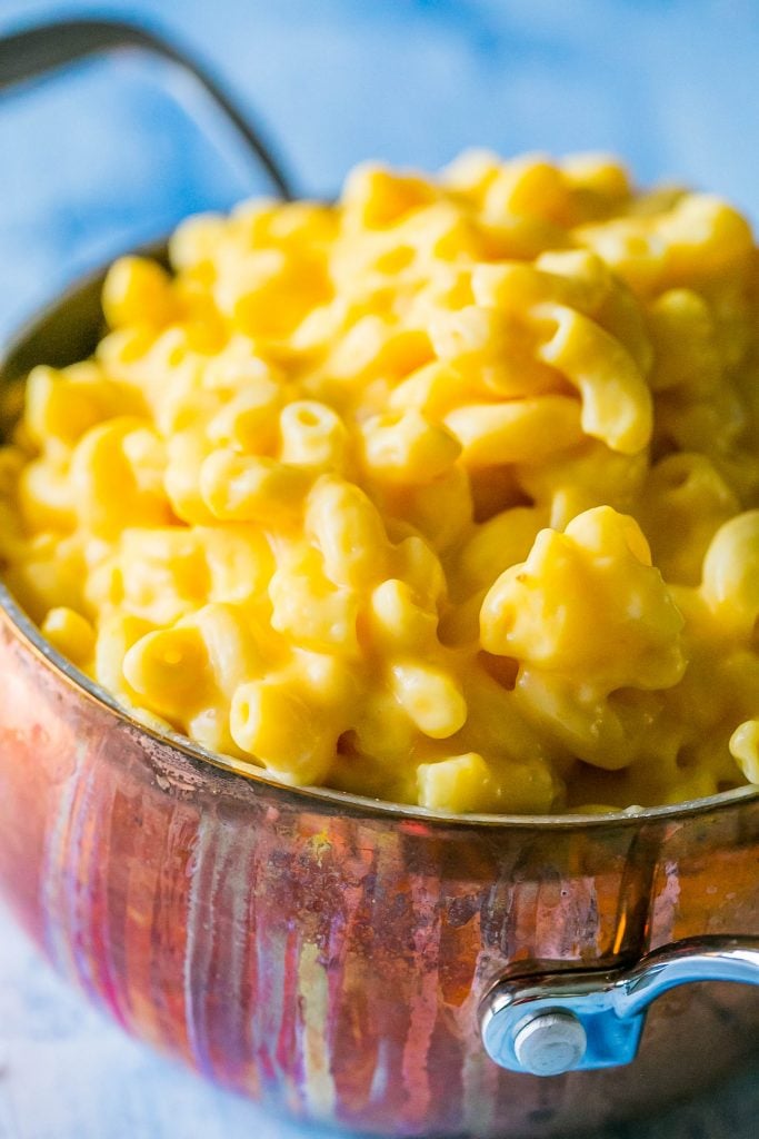 bowl of pasta with cheese sauce