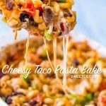 Cheesy pasta bake with a hint of tacos.