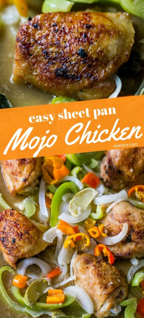 easy sheet pan mojo chicken crispy skin and tons of flavor in this simple dump recipe