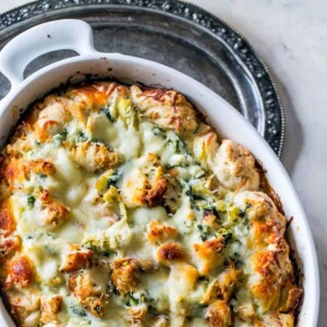 Amazing Cheesy Baked Chicken Spinach and Artichoke Bread Ring Dip