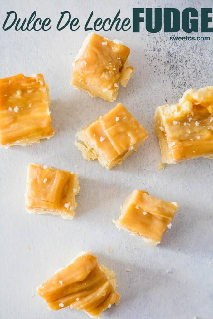 creamy caramel colored fudge set out