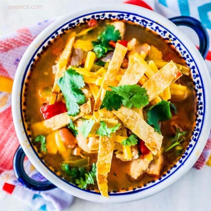 10 Minute Chicken Tortilla Soup (Instant Pot, Stovetop, or Slow Cooker)