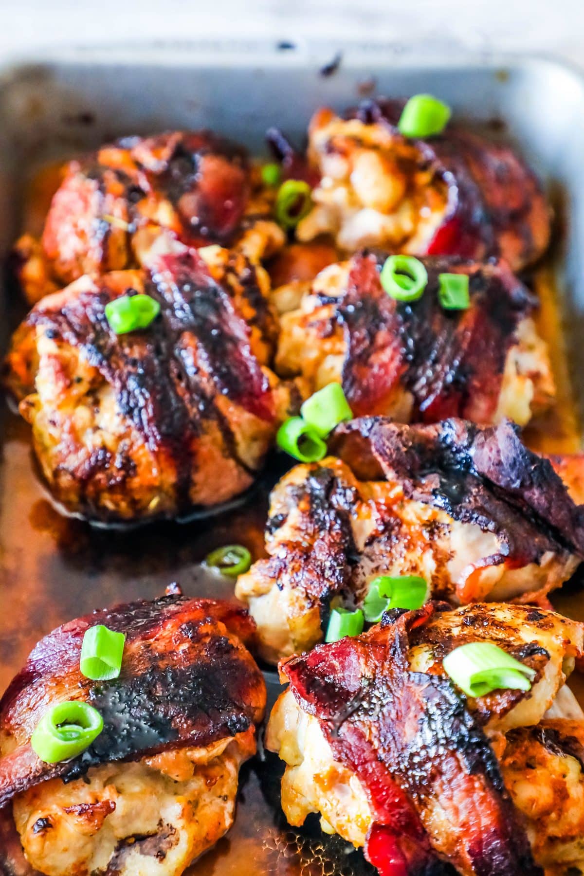 Bacon Balsamic Glazed Chicken Thighs