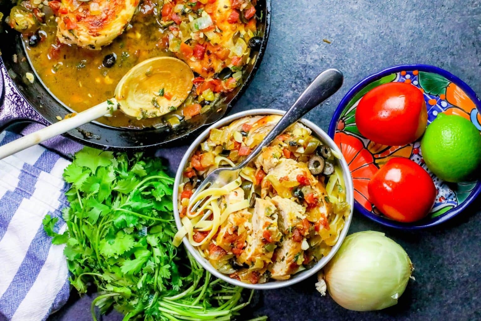 Spicy Lemon and Garlic Pan Fried Chicken Strips Skillet