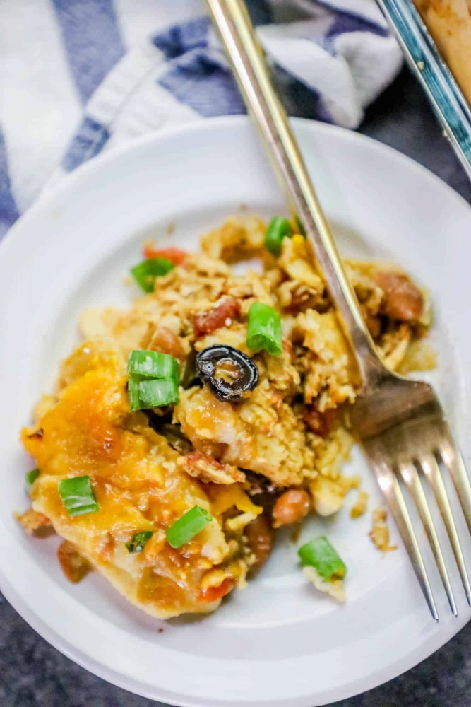 Easy Chicken Enchilada Pie Bake Green Chile Cheesy Layered Enchilada Pie Casserole