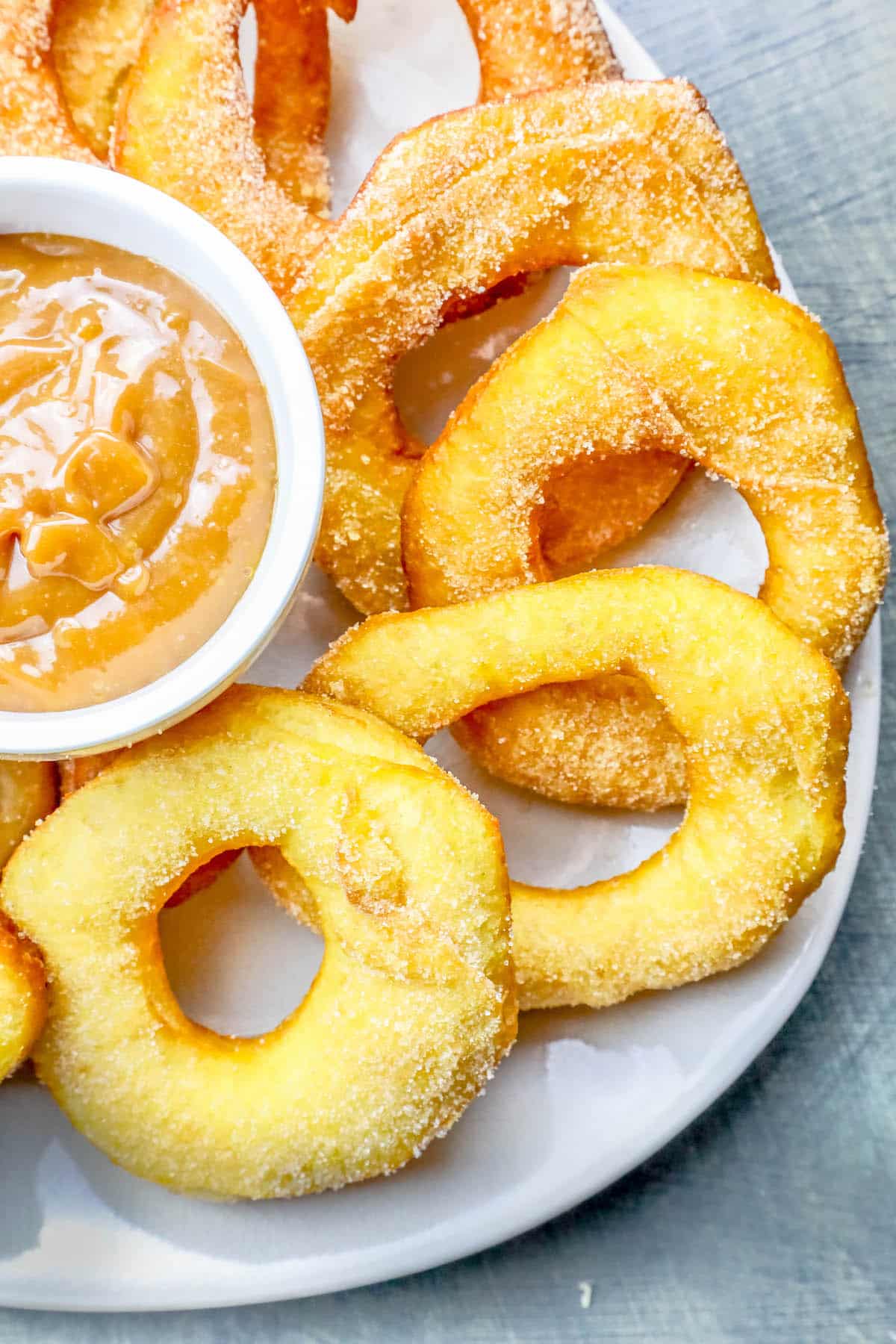 donuts and donut holes around caramel