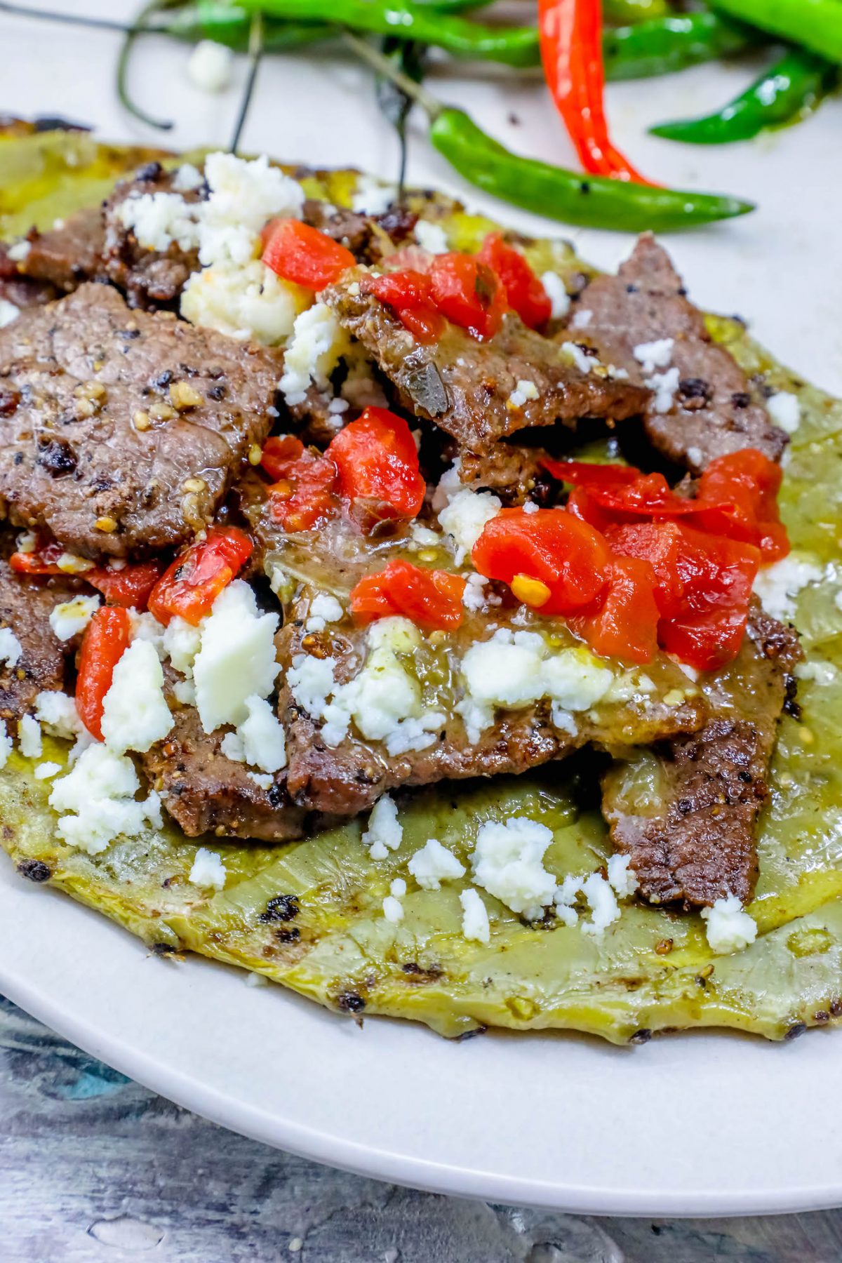 Low Carb Grilled Cactus and Beef Tailgating Tacos