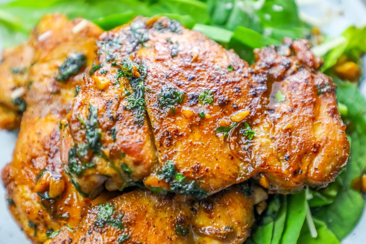 Blackened Chicken Thighs with Garlic Butter Sauce