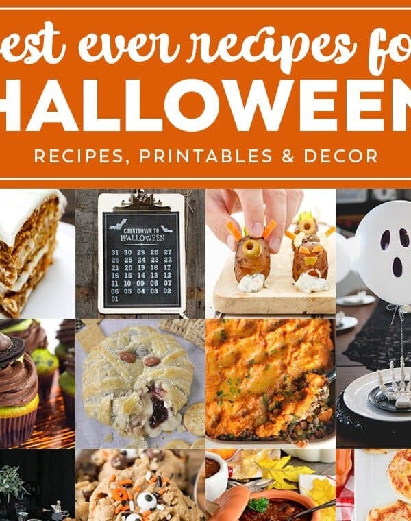 Best ever Halloween dinner party plans featuring recipes, printables, and decor.