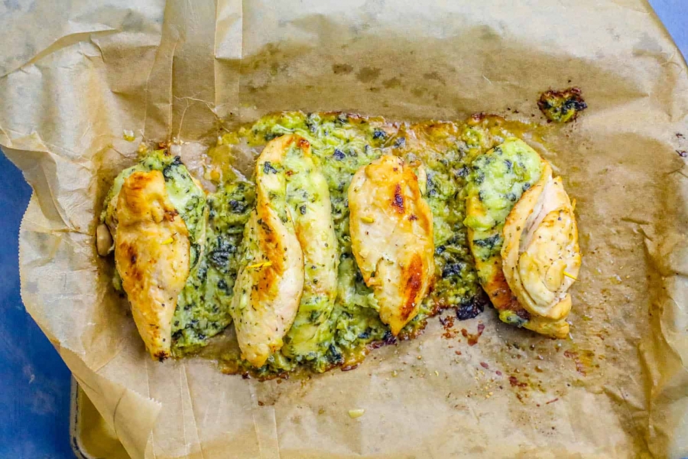 20 Minute Creamy Spinach and Artichoke Dip Stuffed Chicken Sweet Cs