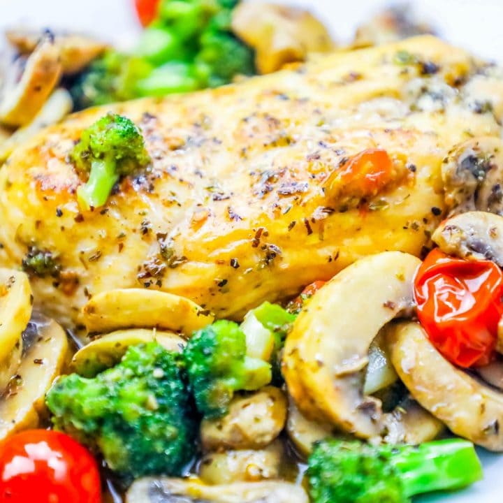 20 minute Italian chicken and vegetable skillet.