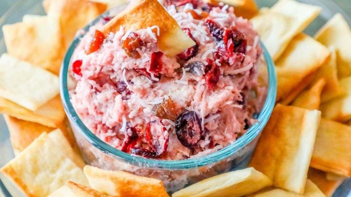Coconut Fruit Holiday Cheesecake Dip