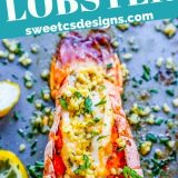 10 minute grilled lobster with lemon and garlic.