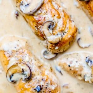 chicken in creamy sauce with mushrooms