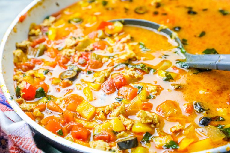 One Pot Cheesy Chicken Taco Skillet Soup Recipe