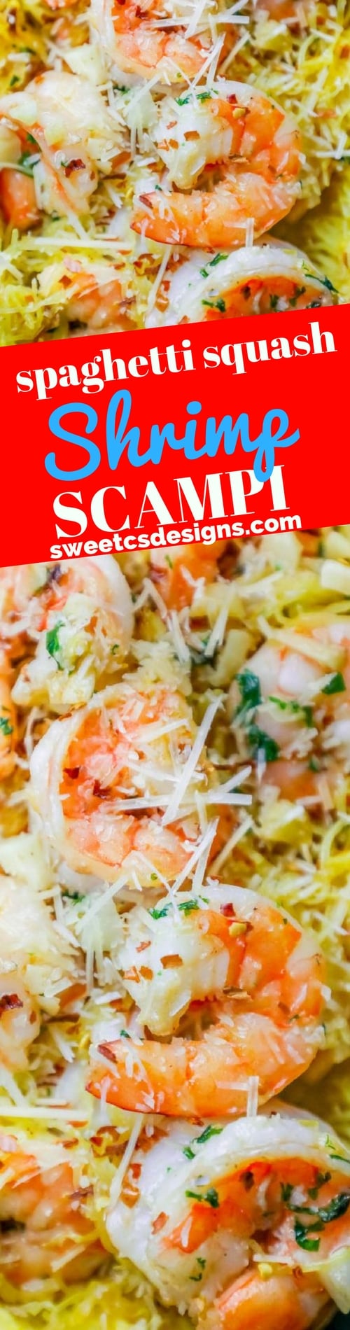 shrimp on spaghetti squash shredded and parmesan