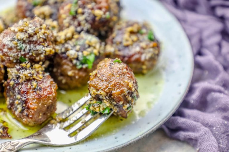 Easy one pot garlic butter parmesan meatballs