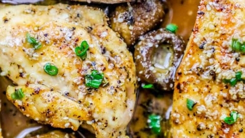 Garlic Parmesan Chicken Breasts and Mushrooms