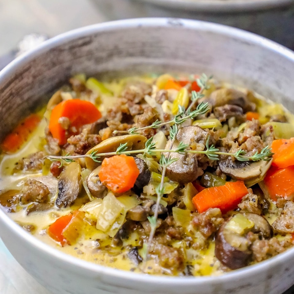 20 Minute Creamy Sausage and Mushroom Soup ⋆ Sweet C's Designs