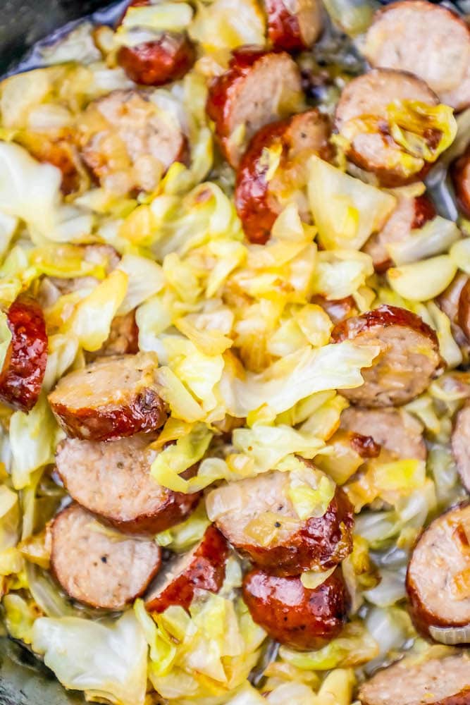 The Best Pan Fried Cabbage and Sausage Recipe - Sweet Cs Designs