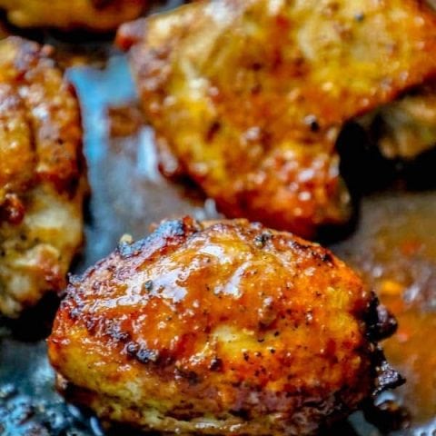 Skillet Chicken Breasts cooked in a buttery garlic sauce.