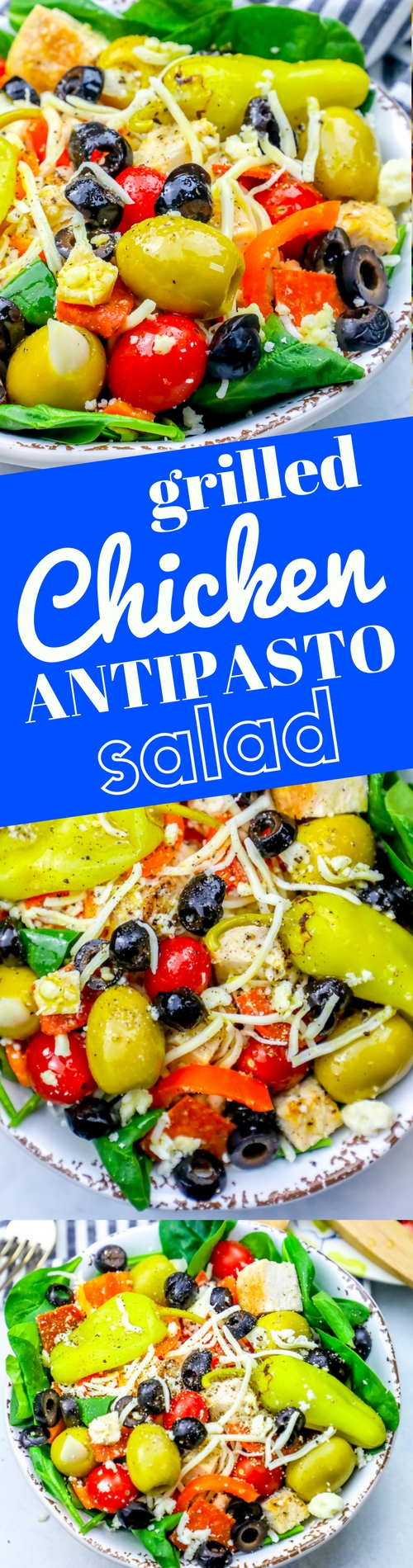 picture of chicken antipasti salad in a bowl