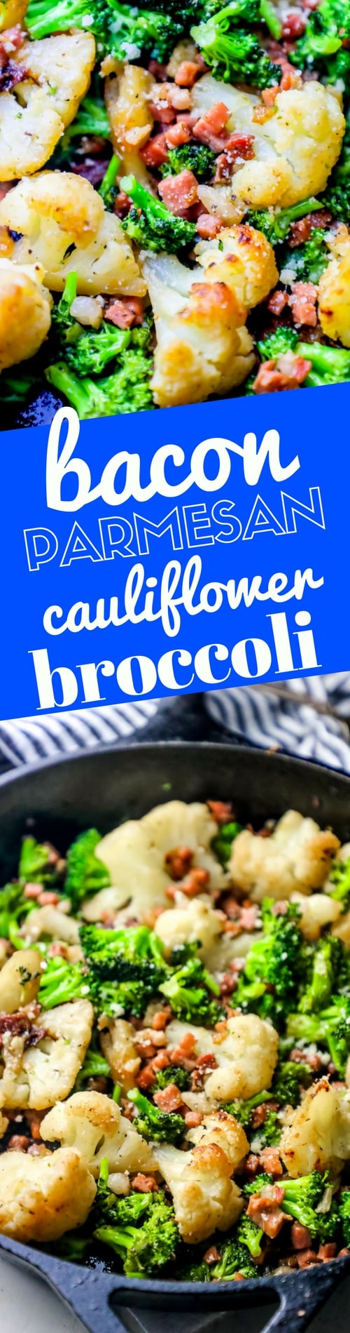 Bacon Parmesan Roasted Cauliflower And Broccoli Recipe