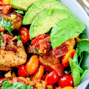 BLAT Chicken Salad with avocado and bacon.
