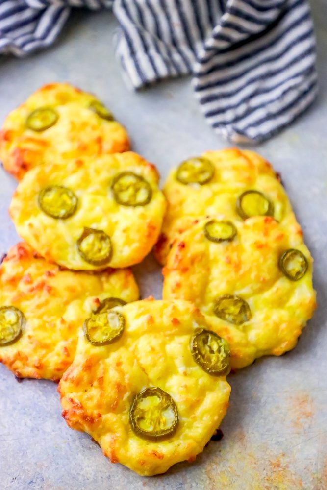 keto jalapeno keto cheese breads in a pile