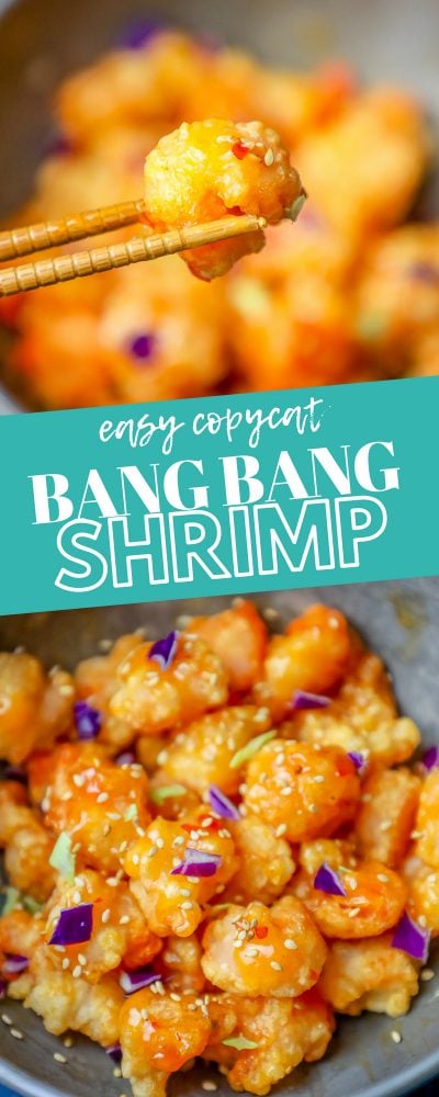 picture of bang bang fried shrimp with sesame seeds in a bowl 