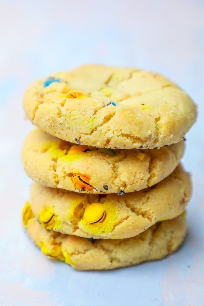 Peanut Butter M&M Cookies {Soft + Chewy!}