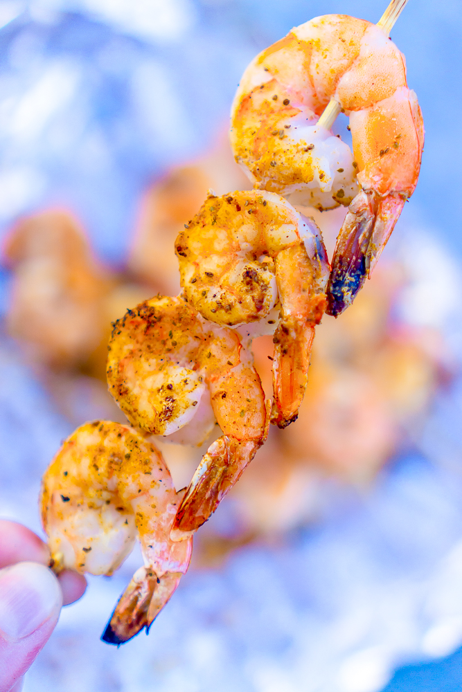 shrimp on a stick with spices