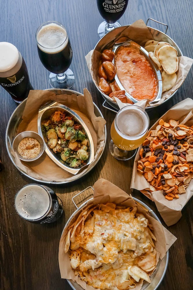 picture of appetizers on a table at Guinness Brewery Maryland