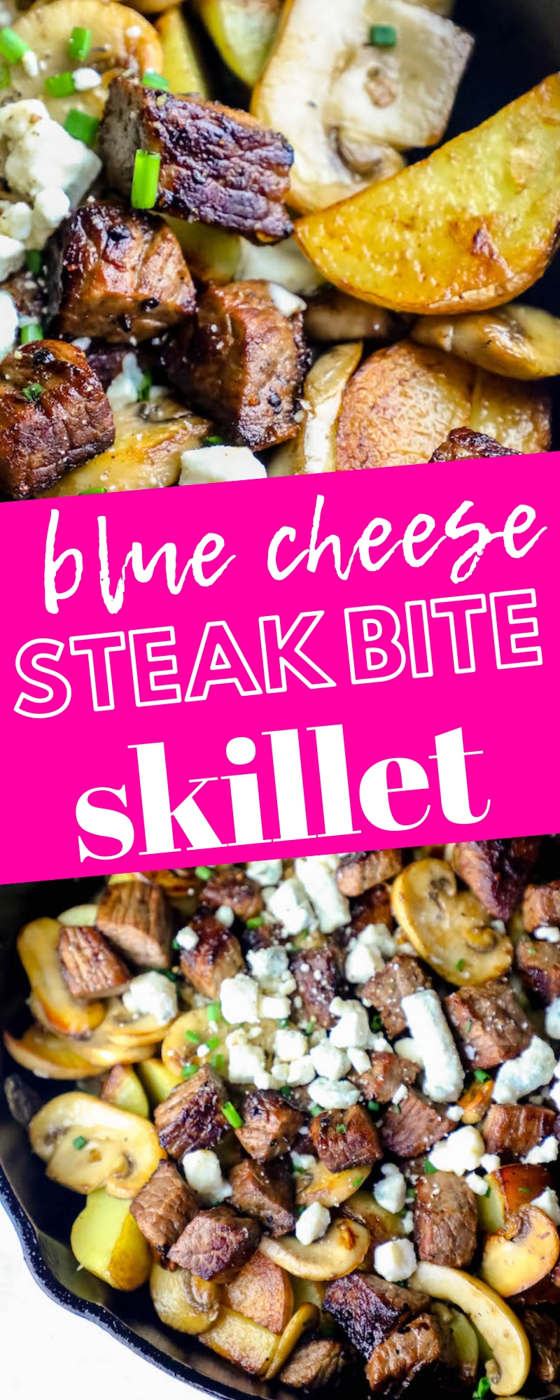 Blue Cheese Steak Bites and Potatoes Skillet 